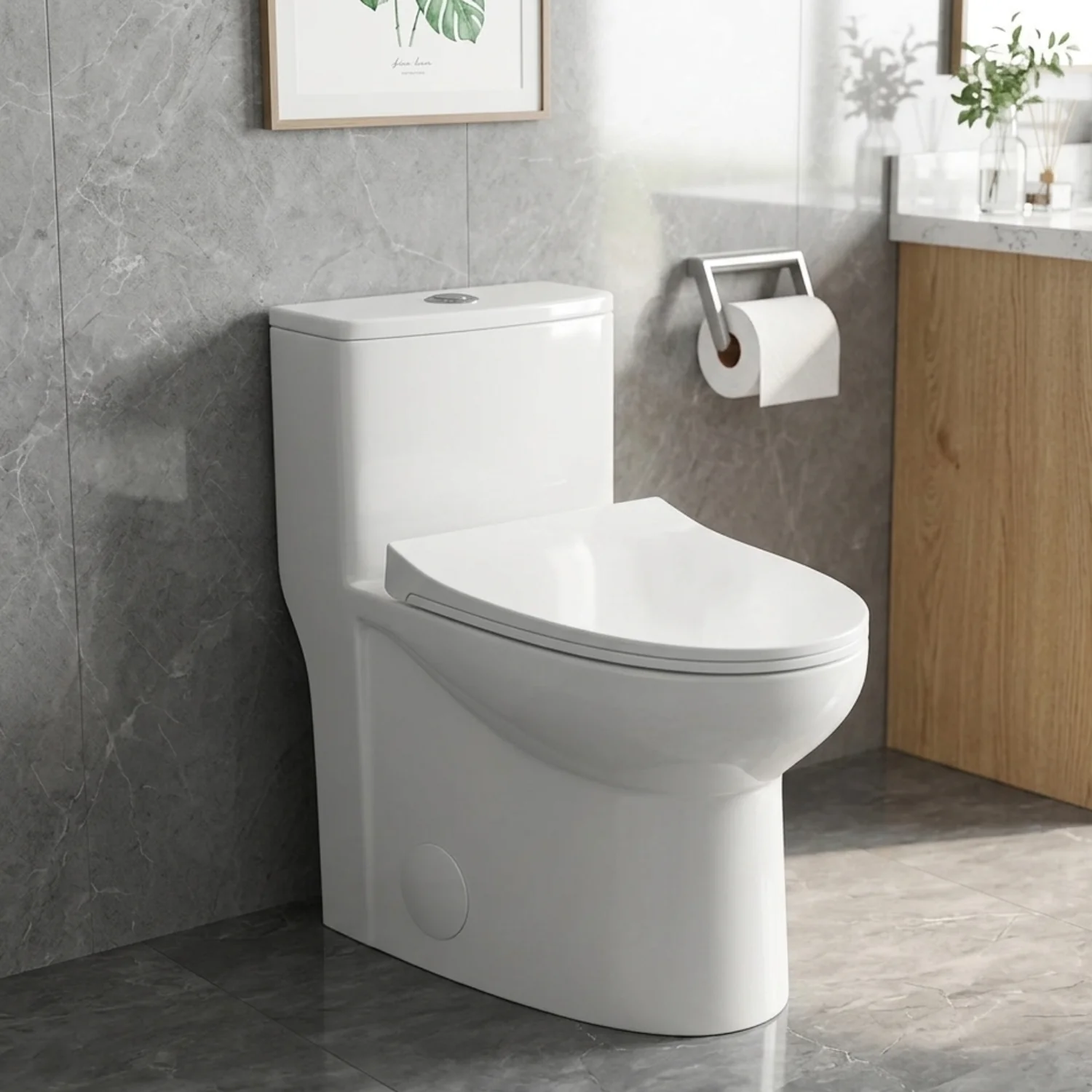 Alesund - Ceramic One-Piece S-Trap Dual-Flush Elongated Toilet Bowl with Modern Design - Image 10