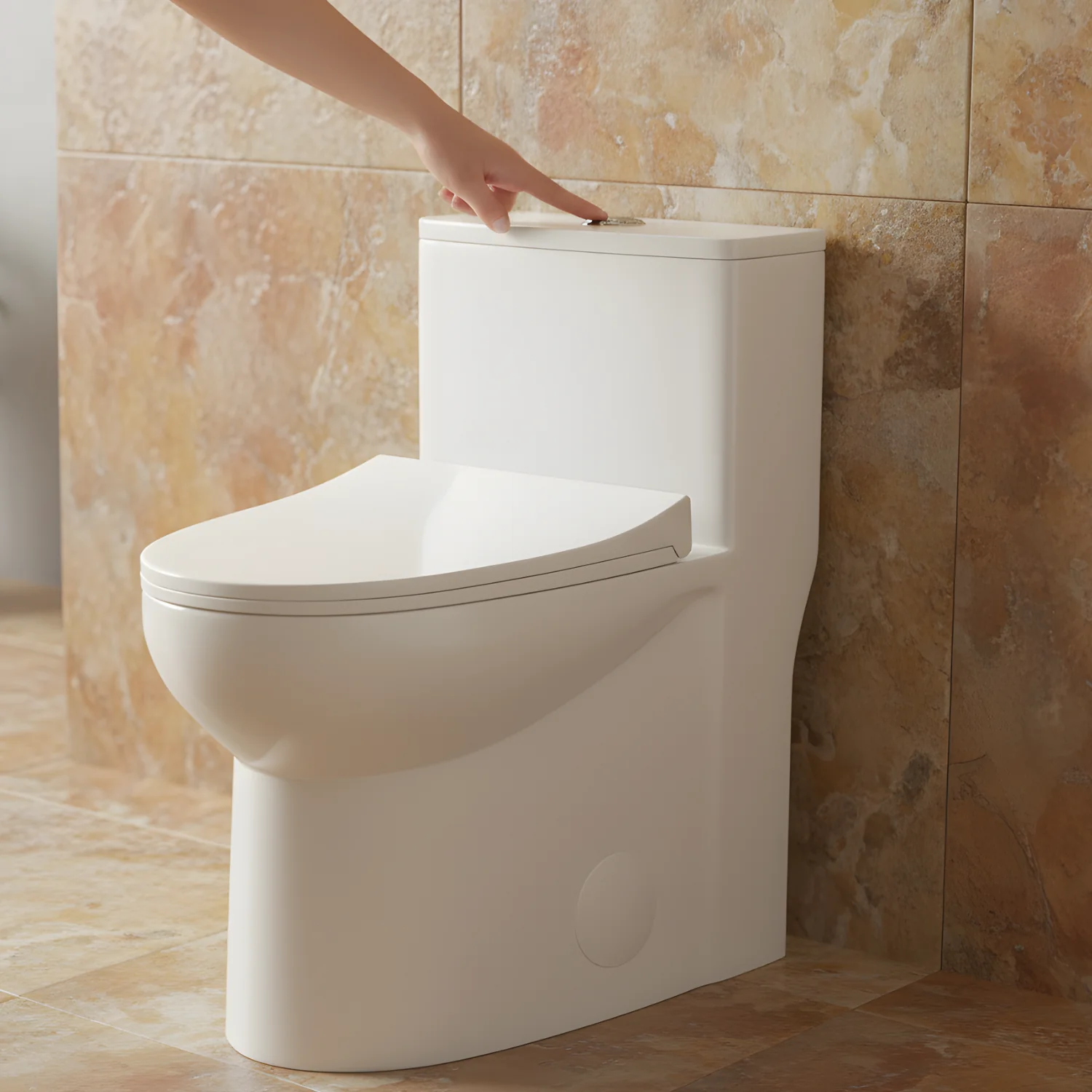 Alesund - Ceramic One-Piece S-Trap Dual-Flush Elongated Toilet Bowl with Modern Design - Image 5