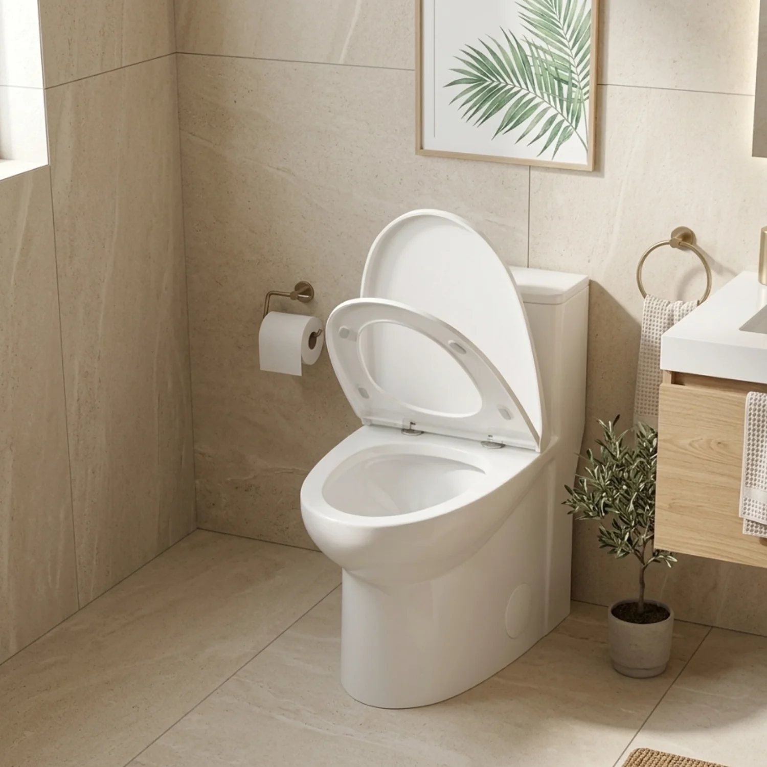 Alesund - Ceramic One-Piece S-Trap Dual-Flush Elongated Toilet Bowl with Modern Design - Image 6
