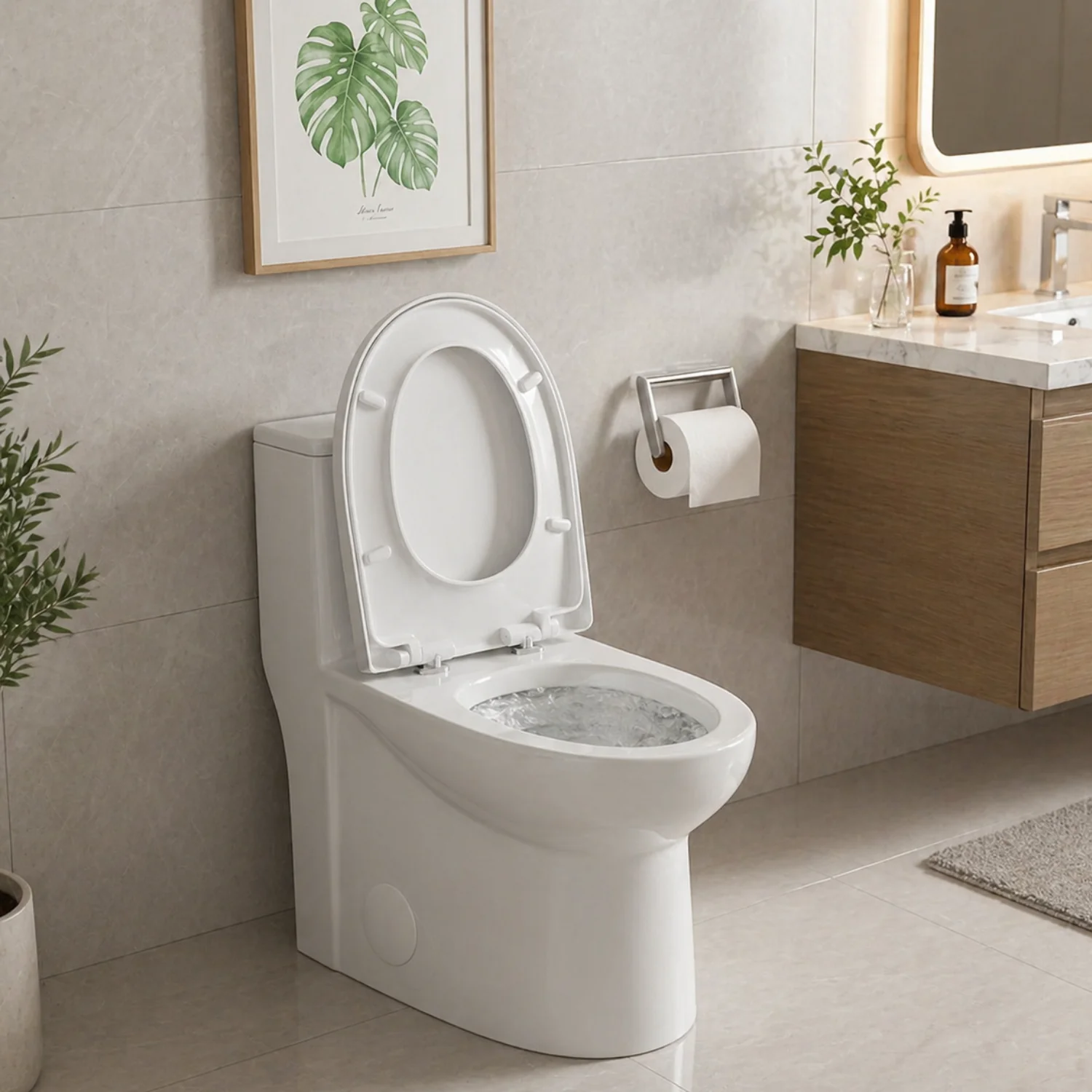 Alesund - Ceramic One-Piece S-Trap Dual-Flush Elongated Toilet Bowl with Modern Design - Image 9