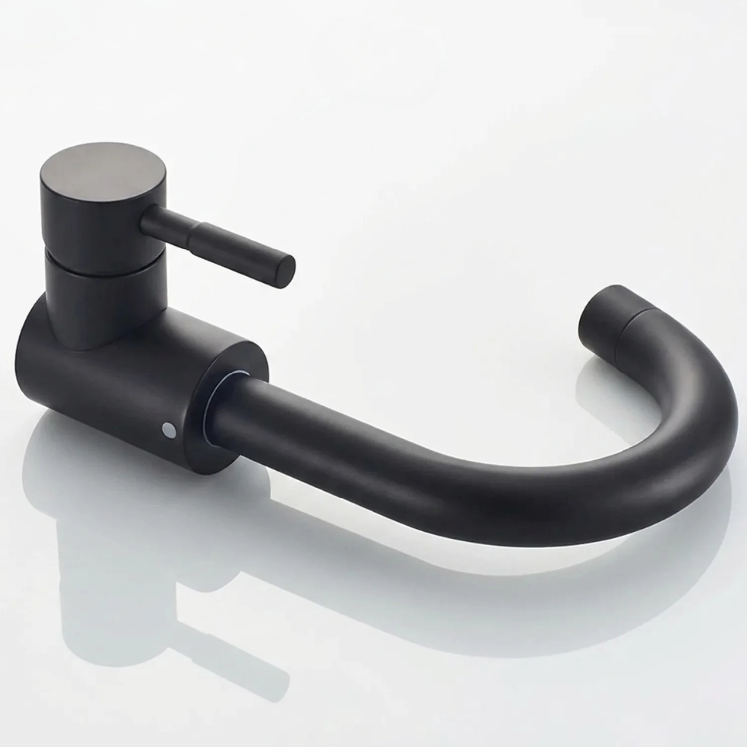Copenhagen Gooseneck - Stainless Steel Bathroom Basin Faucet – Hot & Cold Mixer, 360° Rotating Single Handle Sink Tap - Image 4