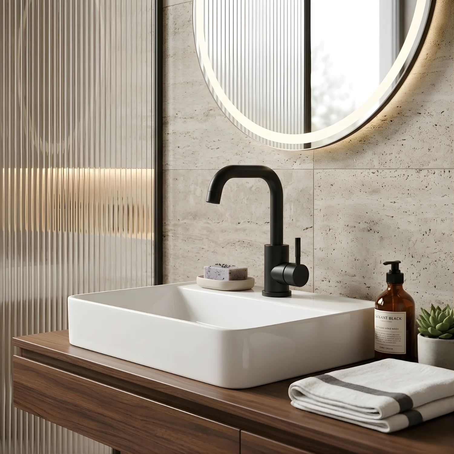 Copenhagen - Stainless Steel Bathroom Basin Faucet – Hot & Cold Mixer, 360° Rotating Single Handle Sink Tap - Image 2
