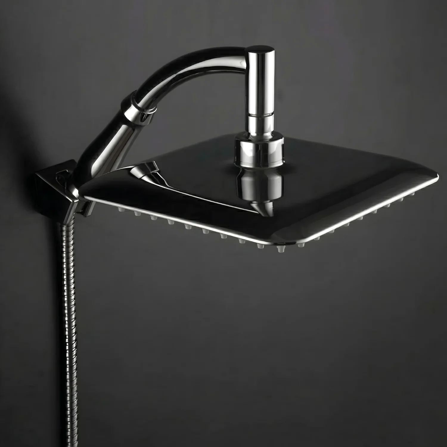 Falun - 9-Inch 360° Rotating Rainfall Shower Head Set with Handheld, Extension Arm, Chrome ABS (Water Saving) - Image 7
