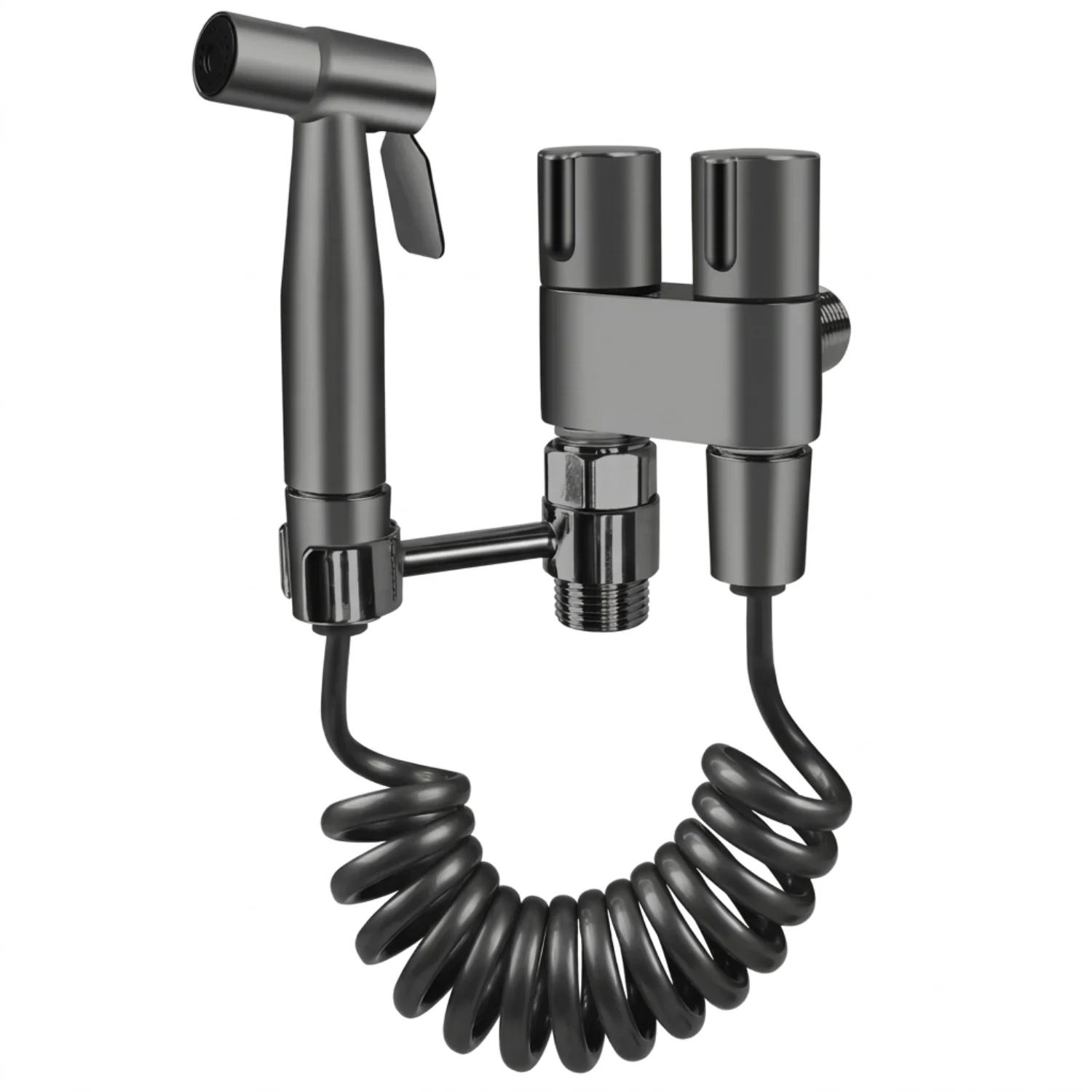 Glomma - Stainless Steel Bidet Spray Gun Set – Handheld Toilet Hygienic Shower with Double Outlet Angle Valve - Image 10