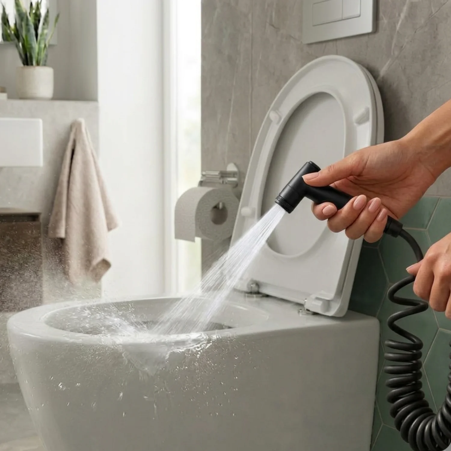 Glomma - Stainless Steel Bidet Spray Gun Set – Handheld Toilet Hygienic Shower with Double Outlet Angle Valve - Image 14