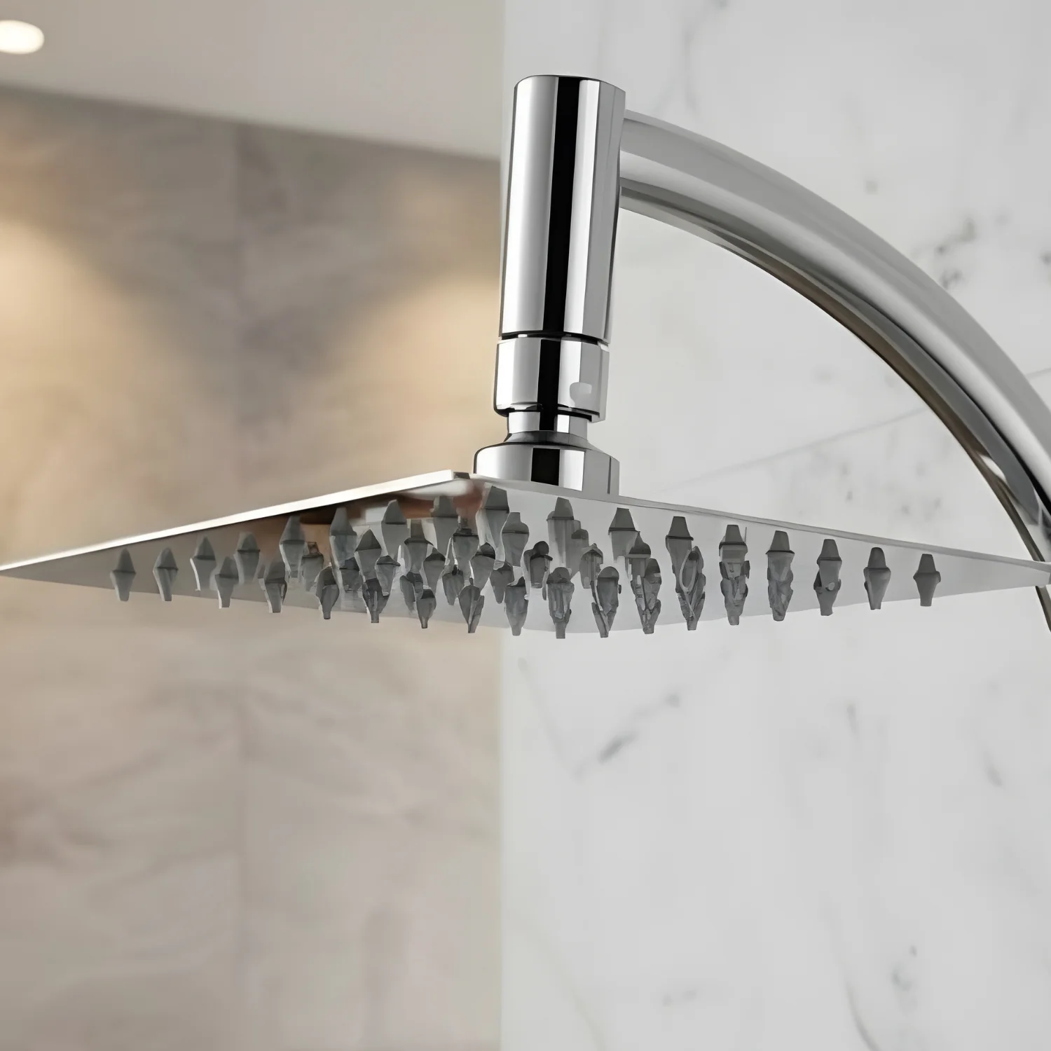 Lulea - Ultra-Thin Stainless Steel Rainfall Shower Head with 360° Swivel & Anti-Clog Nozzles - Image 8