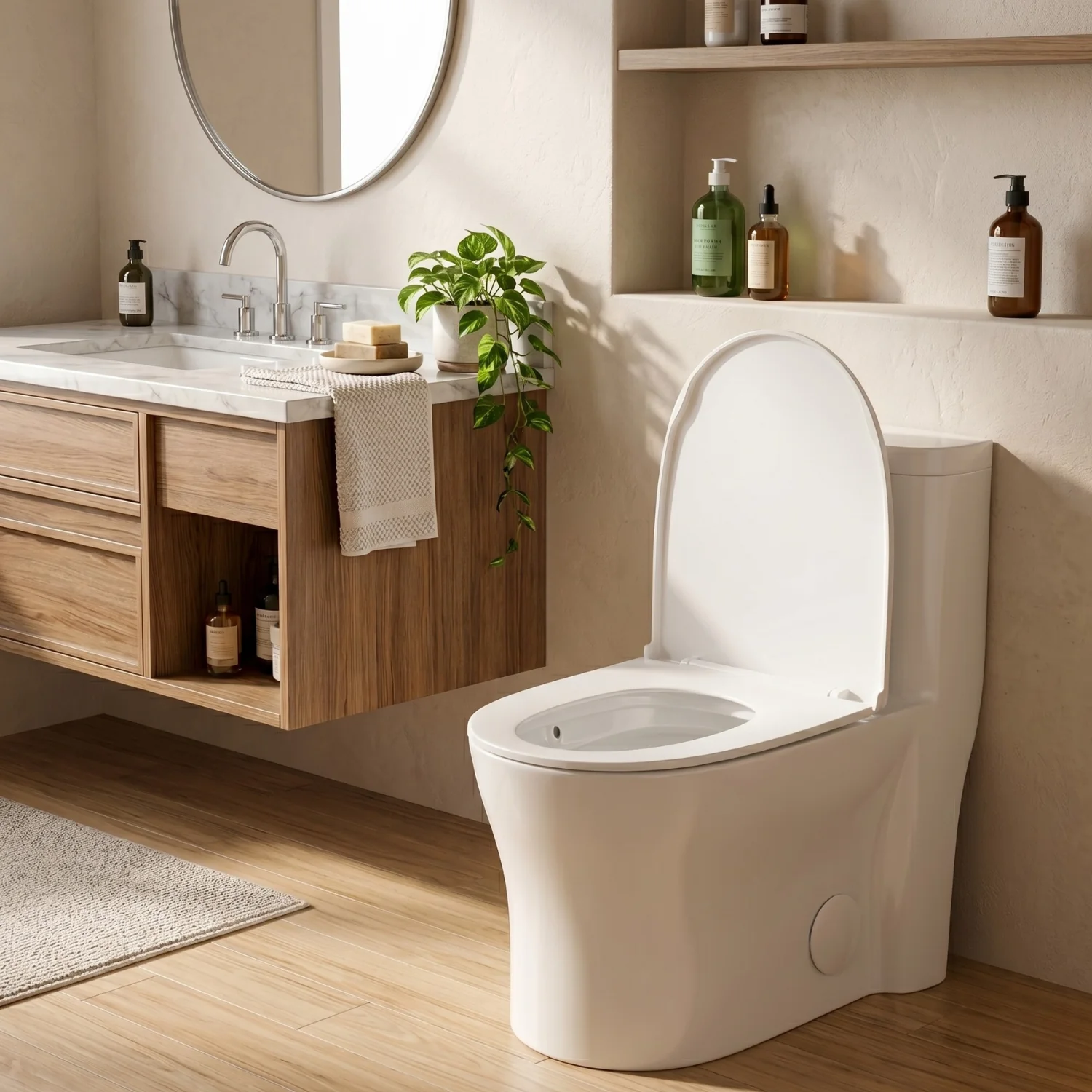 Lyngen - Soft Closing Seat Concealed Tank Elongated Bowl Floor Mounted Installation Ceramic One-Piece Dual Flush Toilet - Image 4