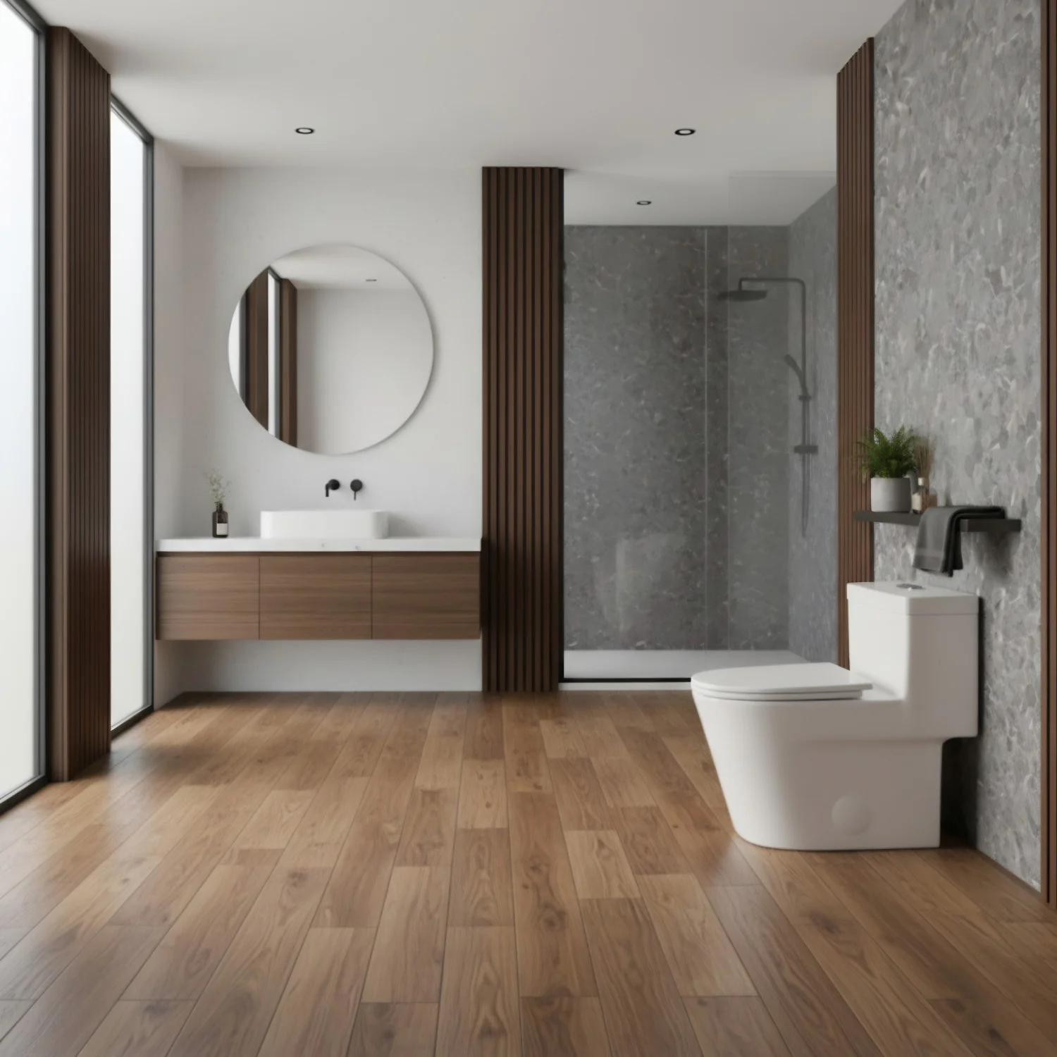 Are - One-Piece 1.1/1.6 GPF Dual Flush Round Toilet in White Soft Close Seat Included - Image 3
