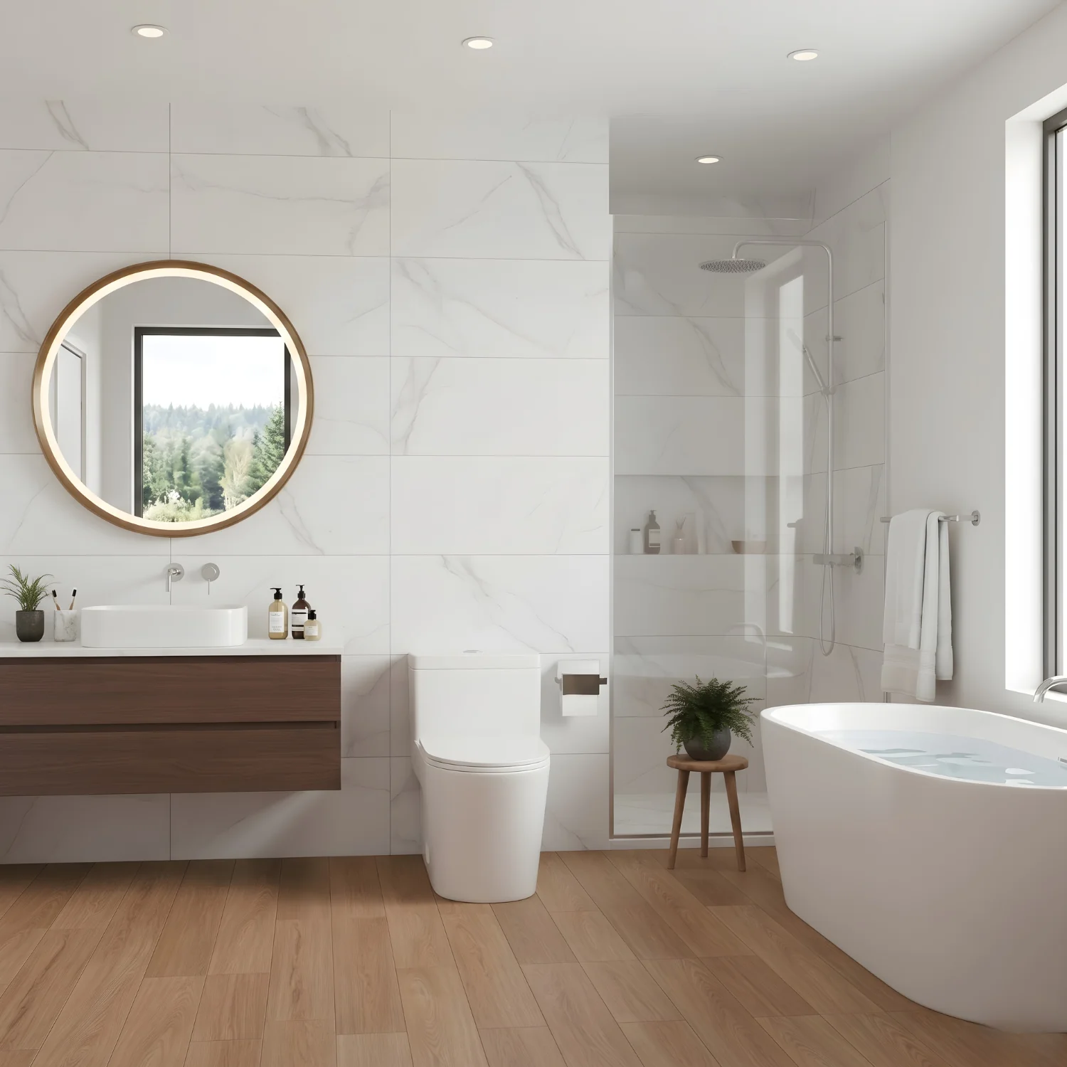 Are - One-Piece 1.1/1.6 GPF Dual Flush Round Toilet in White Soft Close Seat Included - Image 8