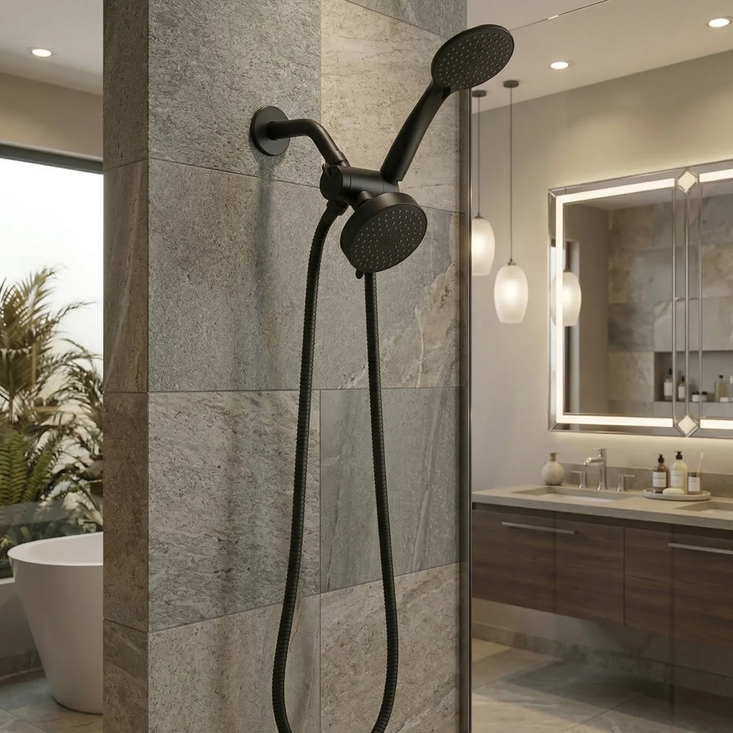 Malaren - Handheld Shower Set With Bracket Three-way Water Distributor - Image 2