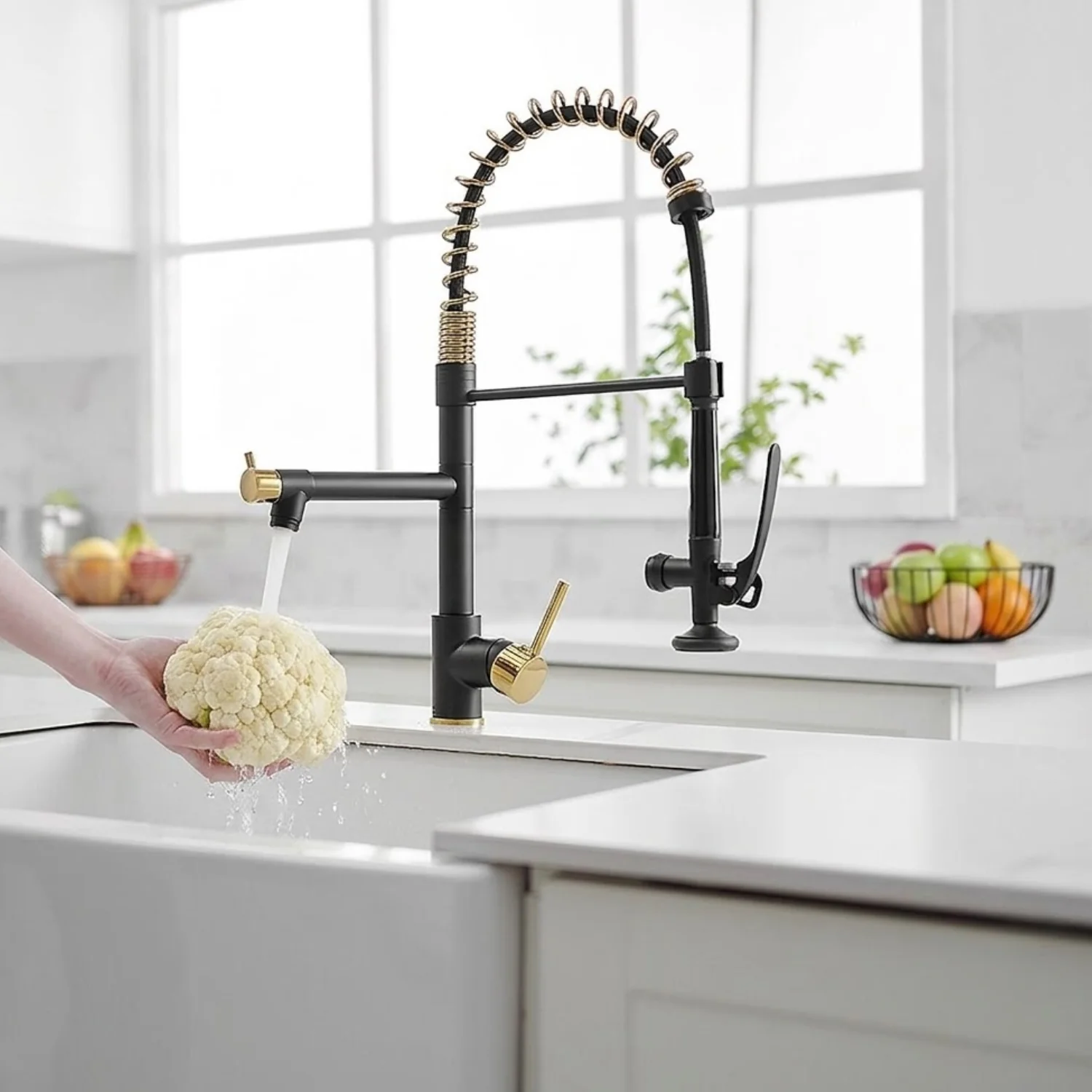 Tyresta - Modern Pull-Out Kitchen Faucet – Single Handle Solid Brass Mixer Tap - Image 10