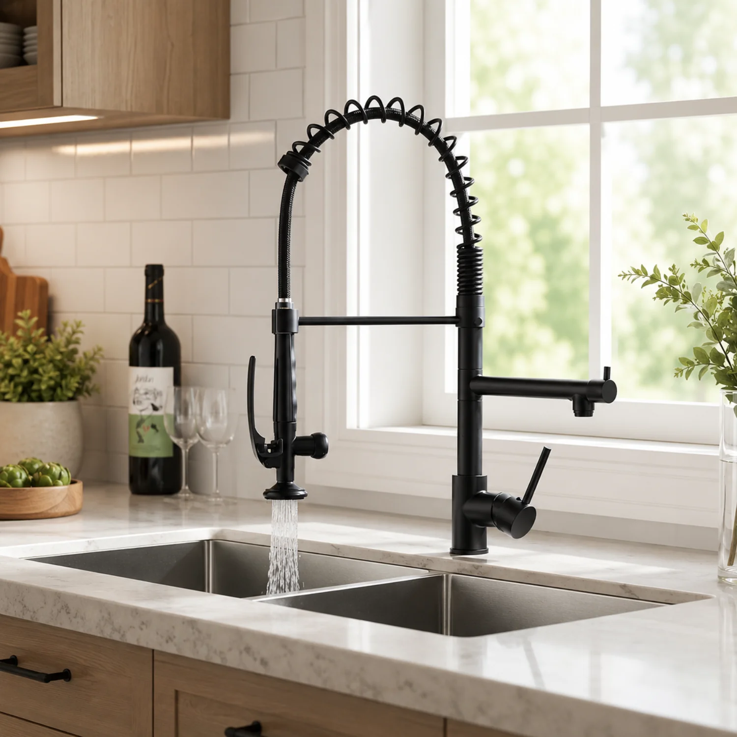 Tyresta - Modern Pull-Out Kitchen Faucet – Single Handle Solid Brass Mixer Tap - Image 22