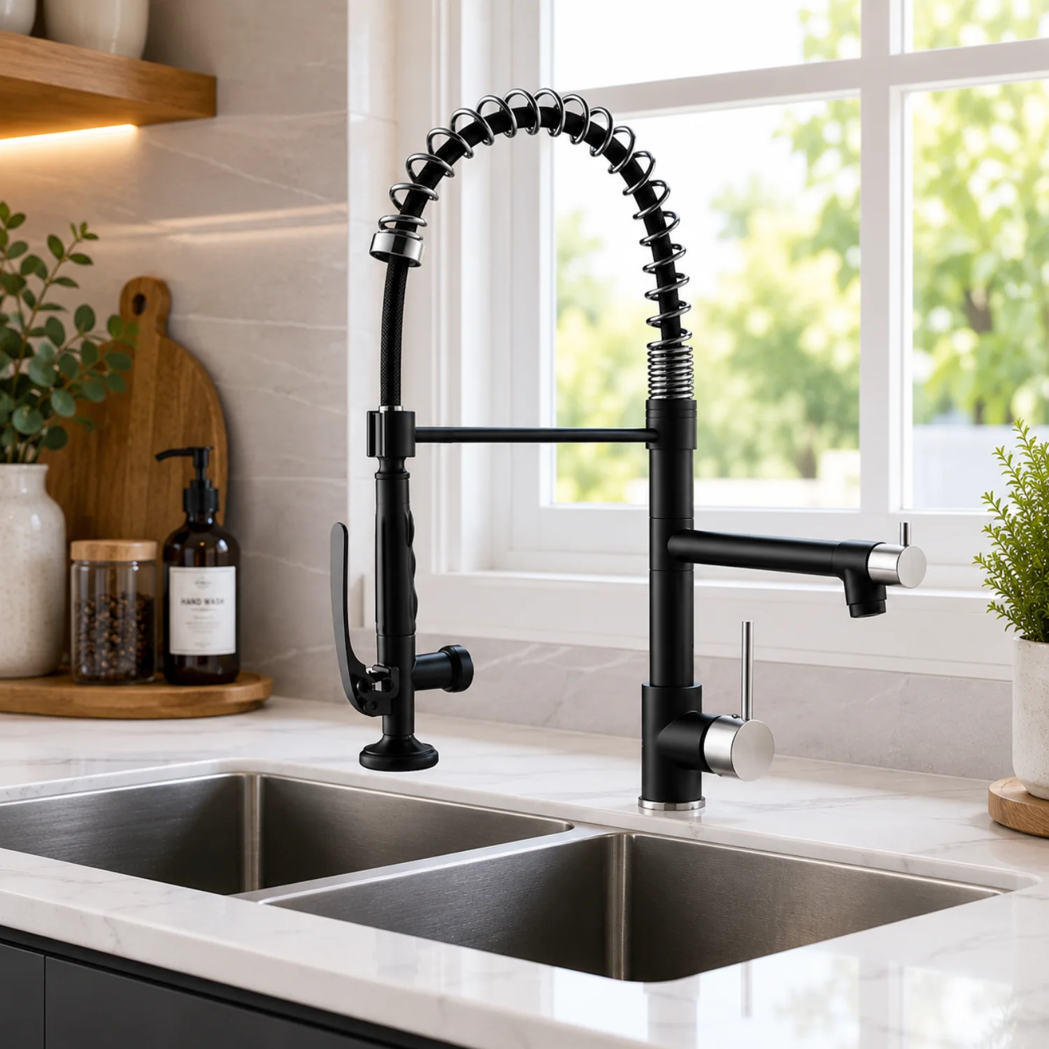 Tyresta - Modern Pull-Out Kitchen Faucet – Single Handle Solid Brass Mixer Tap - Image 26