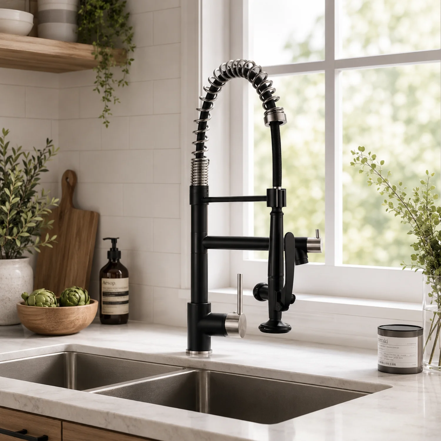 Tyresta - Modern Pull-Out Kitchen Faucet – Single Handle Solid Brass Mixer Tap - Image 27