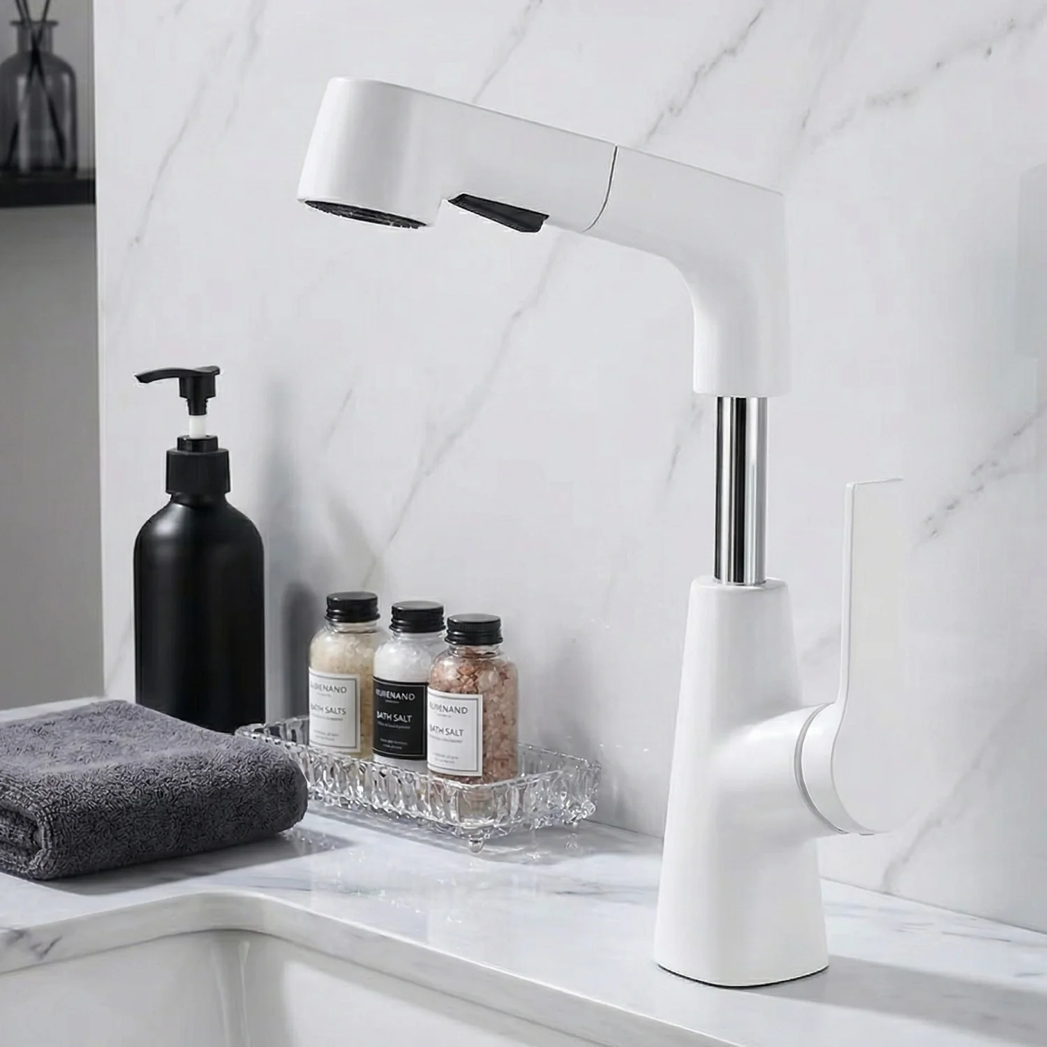 Skagen - Pull Out Lift Faucet 360° Rotatable Stainless Steel Sink Faucet with Pull-Out Sprayer - Image 11