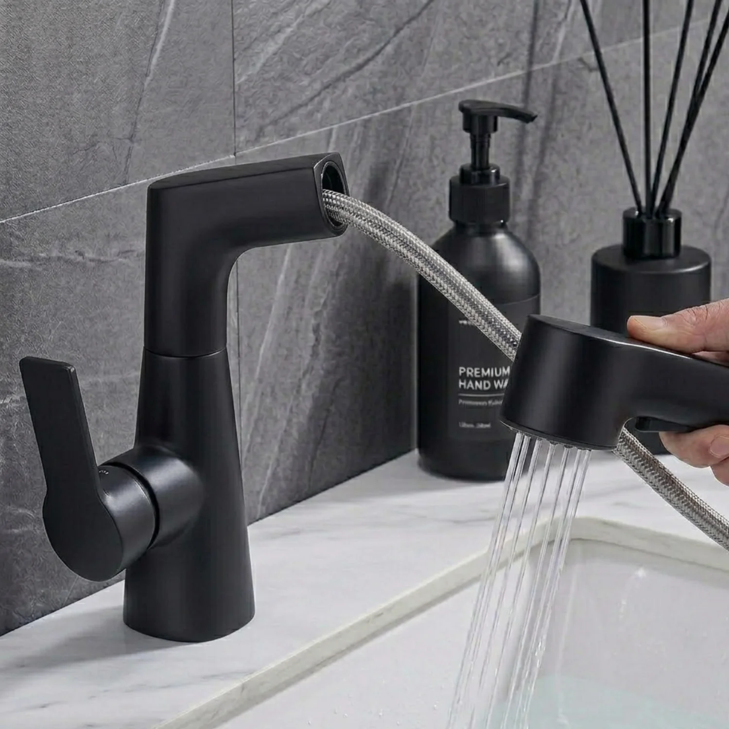 Skagen - Pull Out Lift Faucet 360° Rotatable Stainless Steel Sink Faucet with Pull-Out Sprayer - Image 4